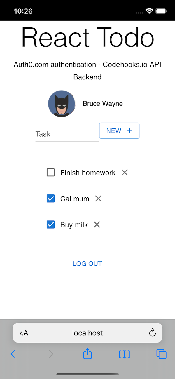 react todo app main screen